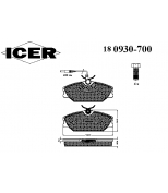 ICER - 180930700 - Комплект тормозных колодок, диско