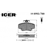 ICER 180993700 Комплект тормозных колодок, диско
