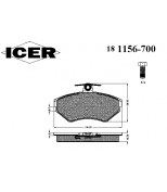ICER - 181156700 - Комплект тормозных колодок, диско