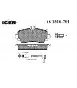 ICER - 181516701 - Комплект тормозных колодок, диско