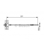 BOSCH - 1987477913 - BOSCH 1 987 477 913 Трос ручного тормоза NISSAN ALMERA (N16) 00-/TINO 00- передний 221мм