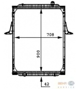 HELLA - 8MK376721641 - Радиатор, длина 900 mm