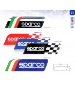 SPARCO SPCEMB001BK Эмблема с логотипом SPARCO, клеится на кузов а/м, флаг в шашечку, чёрный, 1/100