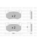 METELLI - 2200380 - Колодки тормозные задние дисковые к-кт RENAULT 19,CLIO 1.4-1.9D 88-98 с ABS