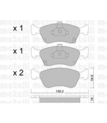 METELLI - 2202870 - Колодки тормозные передние к-кт TOYOTA AVENSIS 1.6-2.0/TD 97>