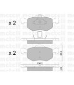 METELLI - 2206090 - Колодки тормозные передние к-кт MAVERICK (2001>)/ESCAPE (2001>)/TRIBUTE (EP) (2001 X:156.2mm Y:62.8...