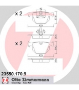 ZIMMERMANN - 235501709 - Комплект тормозных колодок BMW 3er e90/91/92/93 320-335 задний мост