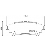 TEXTAR - 2552501 - Тормозные колодки задние Lexus IS III 13