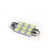AVS A80593S Лампа светодиодная SV014 T11 (SV8 5/8) 9SMD 5050 42мм 3 chip  кт.2 шт. бл. (белый) AVS