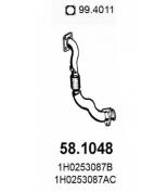ASSO - 581048 - Передняя труба глушителя Golf Ibiza...