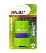 PALISAD 66165 Соединитель пластмассовый, быстросъемный для шланга 3/4, аквастоп. PALISAD