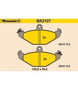 BARUM - BA2107 - Тормозные колодки задние Renault Espace/Laguna/Safrane 93-02 (торм. сист. Brembo)