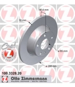 ZIMMERMANN 100332820 Диск тормозной задний AUDI TT (8J3), TT Roadster (8J9) (5 отв.)