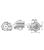 AVA - VW8353 - Моторчик печки AUDI A4 [B5]/ VW PASSAT [B5] 95  12V/ с климат-контролем