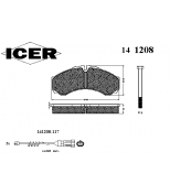 ICER - 141208 - 141208000300001 Тормозные колодки дисковые