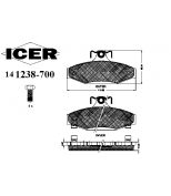 ICER - 141238700 - 141238700944001 Тормозные колодки дисковые