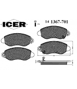 ICER - 141367701 - Комплект тормозных колодок, диско
