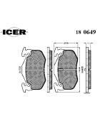 ICER - 180649 - Комплект тормозных колодок, диско