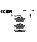 ICER - 180761700 - 180761700300001 Тормозные колодки дисковые