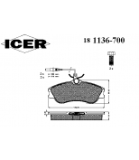 ICER - 181136700 - 181136700300001 Тормозные колодки дисковые