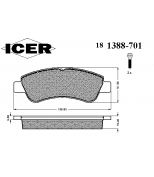 ICER - 181388701 - Комплект тормозных колодок, диско