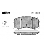 ICER - 181618 - Комплект тормозных колодок, диско