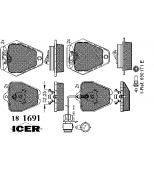 ICER - 181691 - Комплект тормозных колодок, диско