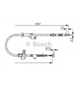 BOSCH - 1987477753 - Трос привода стояночной тормозной системы пр. 96-99 NISSAN Primera P11 1996-2001