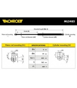 MONROE - ML5485 - Газовый упор багажника TO Corolla E12# 02-07