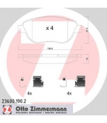 ZIMMERMANN - 236001902 - Колодки тормозные передний CITROEN/PEUGEOT C3 I (FC_) C3 II C4 I (LC_) C4 Coupe (LA_) C4 Stufenheck