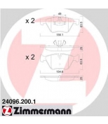 ZIMMERMANN - 240962001 - КОЛОДКИ ТОРМ BMW 1 E81/ E87/E82 3 E90 F 05/09->>