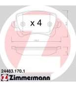 ZIMMERMANN 244831701 Колодки тормозные задние VW: PASSAT 1.4 TSI/1.4 TSI EcoFuel/1.6/1.6 FSI/1.6 TDI/1.8 TSI/1.9 TDI/2.0