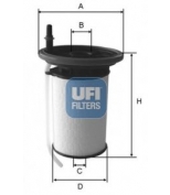 UFI 2605200 Фильтр топливный Фиат Дукато(250) 2.3 с06г./ Фиат Добло 1.3-2.0D с10г UFI2604600