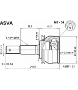 ASVA - NS34 - ШРУС НАРУЖНЫЙ 23x56x27 (NISSAN BLUEBIRD U12/13/14