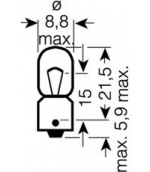 OSRAM 3860 Лампа (5W) цоколь BA9s 12V 3860 4008321095756