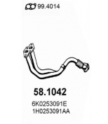 ASSO - 581042 - Передняя труба глушителя Golf Ibizz...