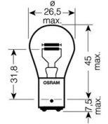 OSRAM 722502B Лампа [2шт] P21/4W (21/4W) BAZ15d блистер 12V 7225-02B 4050300925547