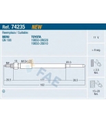 FAE - 74235 - Свеча накаливания TO LC200 4.5D4-D V8 [1VD-FTV]