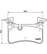 HELLA - 8DB355014811 - Тормоз. колодки MB (24473 14.8  т.с. Brembo) зад. дисковые, комплект