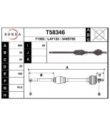 EAI - T58346 - Полуось AR 156  Lybra 2.4 JTD в сборе с промежут валом правая